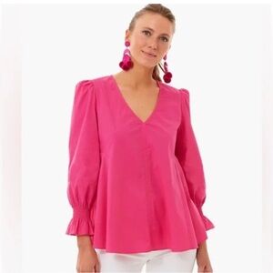 Tuckernuck Pomander Place Blouse Top Easton Pink Size Medium
